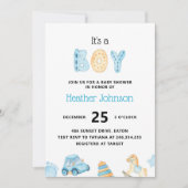 Baby Boy Baby shower Uitnodiging (Voorkant)