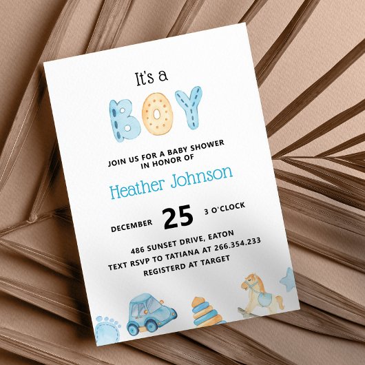 Baby Boy Baby shower Uitnodiging