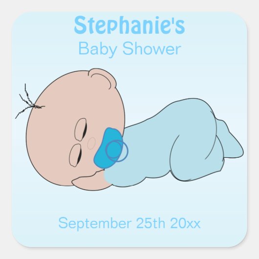 Baby Boy Baby shower Vierkante Sticker (Voorkant)