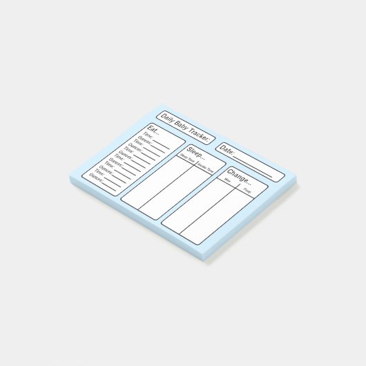 Baby Boy - Baby Tracker Post-it Notes (Incliné)
