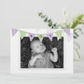 Baby Boy Banner drapeaux Birth Photo Faire-part (Debout devant)
