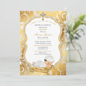 Baby Boy Baptism Christening Gold Cross Kaart (Staand voorkant)