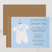 Baby Boy Baptism/Christening Inture Kaart (Voorkant / Achterkant)