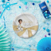 Baby Boy Baptism Christening White en Gold Papieren Bordje (Feest)