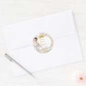 Baby Boy Baptism Communauté White & Gold Ronde Sticker (Envelop)