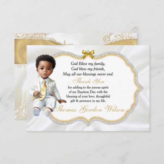 Baby Boy Baptism Communauteit Dank je wel Bedankkaart (Voorkant / Achterkant)