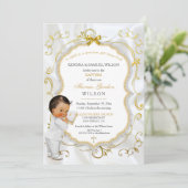 Baby Boy Baptism Commune Christening Bible Kaart (Staand voorkant)