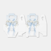 Baby Boy Baptism Eucalyptus Blue Bow Bedankdoosjes (Uitgevouwen)