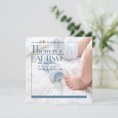 Baby Boy Baptism Overlay Invitation (Debout devant)