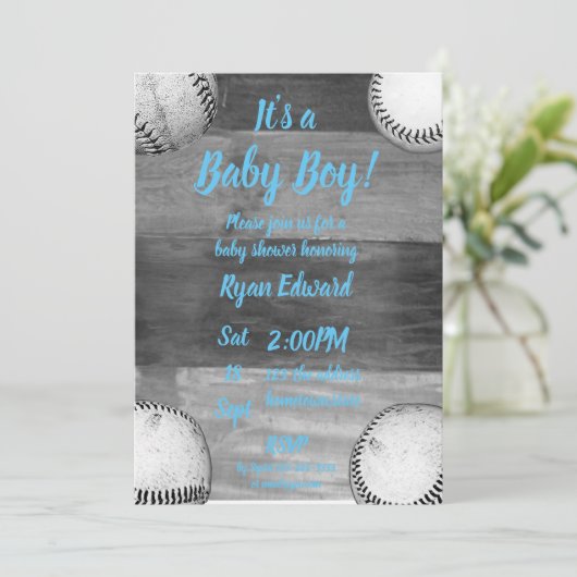 Baby Boy Baseball thema baby shower Kaart (Staand voorkant)