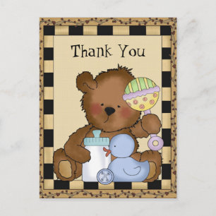 Baby Boy Bear Merci carte postale