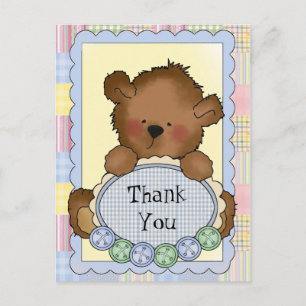 Baby Boy Bear Merci carte postale