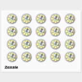 Baby Boy Bee in het blauw Ronde Sticker (Vel)