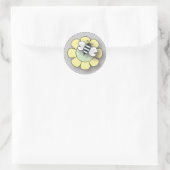 Baby Boy Bee in het blauw Ronde Sticker (Tas)
