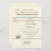 Baby Boy Bibliothèque Vintage Carte Livre Douche (Devant / Derrière)