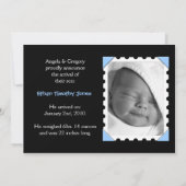 Baby Boy Birth Annoucement Aankondiging (Achterkant)