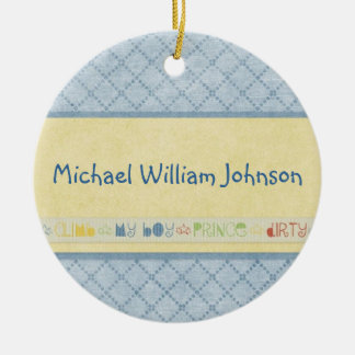 Baby Boy Birth Announcement Ornament