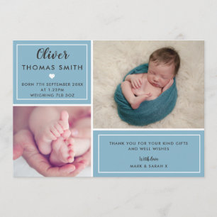 Baby Boy Birth Announding Multi Photo Aankondiging