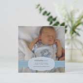 Baby Boy Birth Announement Aankondiging (Staand voorkant)