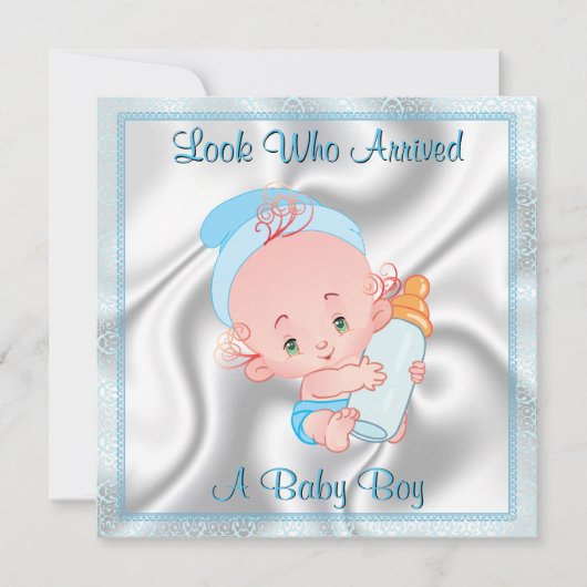 Baby Boy Birth Announement Aankondiging (Voorkant)