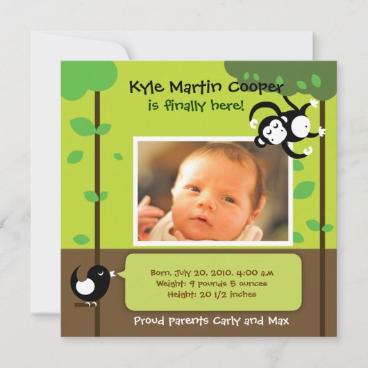 Baby Boy Birth Announement Aankondiging (Voorkant)