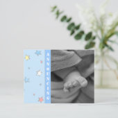 Baby Boy Birth Announement Aankondigingskaart (Staand voorkant)