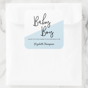 Baby Boy blauw Gepersonaliseerd Baby shower Vierkante Sticker