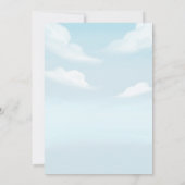 Baby Boy Blauw Ooievaar Boho Baby shower Uitnodigi Kaart (Achterkant)