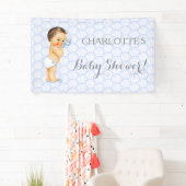  Baby Boy Blauw Wit & Grijs Spandoek (Insitu)