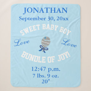 Baby Boy Blue Baby Rammelaar Upload Foto Sherpa Deken