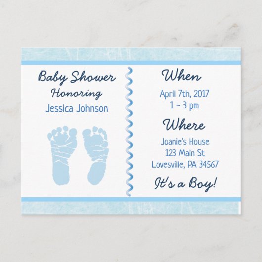 Baby Boy Blue Baby shower Invitation (Devant)