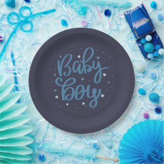 Baby Boy Blue Baby Shower  Papieren Bordje