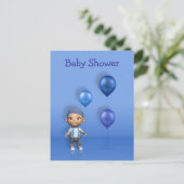 Baby Boy & Blue Balloons - Carte postale Baby show (Debout devant)