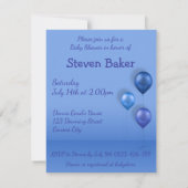 Baby Boy & Blue Balloons - Invitation Baby shower (Dos)