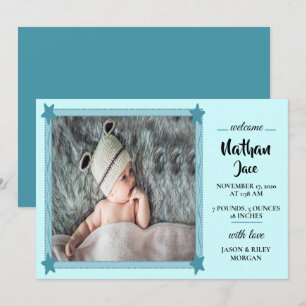 Baby Boy Blue Birth kondiging Kaart