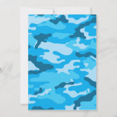 Baby Boy Blue Camouflage Shower nodigt voeten uit Kaart (Achterkant)