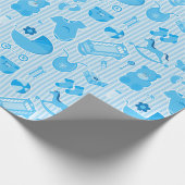 Baby Boy Blue Collage Cadeaupapier (Hoek)