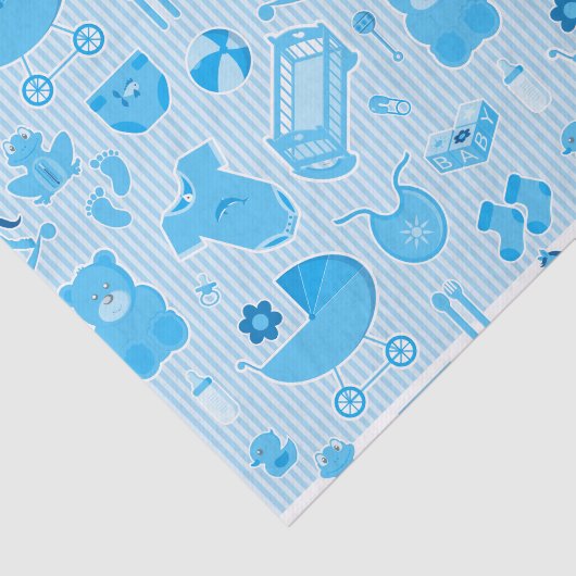 Baby Boy Blue Collage Tissuepapier (Detail)