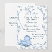 Baby Boy Blue Duck Shower Kaart (Voorkant / Achterkant)
