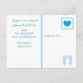 Baby Boy Blue et Green Baby shower Invitation (Dos)