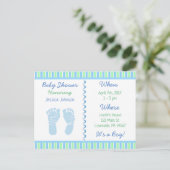 Baby Boy Blue et Green Baby shower Invitation (Debout devant)