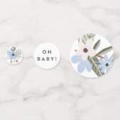 Baby Boy Blue Floral Baby shower Table Confetti (Devant)