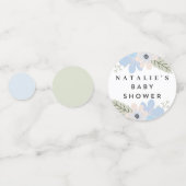 Baby Boy Blue Floral Baby shower Table Confetti (Derrière)