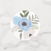 Baby Boy Blue Floral Baby shower Table Confetti (Petit recto)
