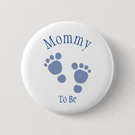Baby Boy Blue Footprint Baby shower Button