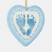Baby Boy Blue Footprint Photo Ornament (Rechts)