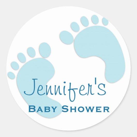 Baby Boy Blue Footprint Stickers Douche simple (Devant)