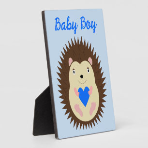 Baby Boy Blue Hart Egel Op Maat Fotoplaat