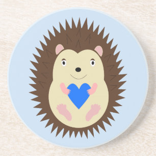 Baby Boy Blue Hart Egel Zandsteen Onderzetter