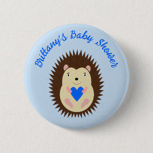 Baby Boy Blue Heart Egel Baby Shower Ronde Button 5,7 Cm